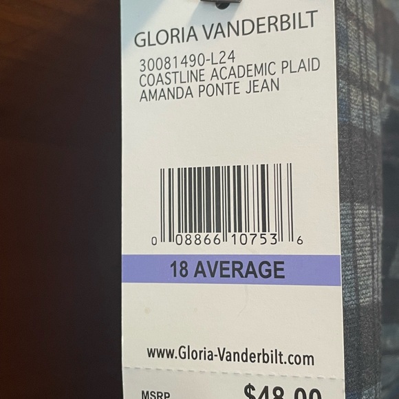 Gloria Vanderbilt Amanda plaid pants size 18 - Picture 10 of 14